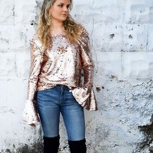 Rose Gold Sequin Top
